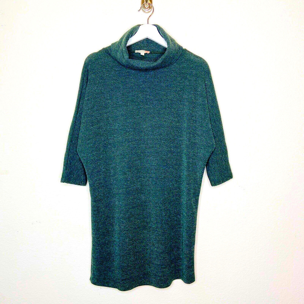Gianni Bini GB Green Turtleneck 3/4 Sleeve Sweater Dress Sz M